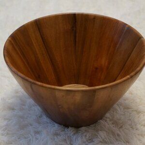 Mikasa Gourmet Basics Large Wooden Serving Bowl – Dark Wood 13"x 8"